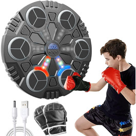 OBEST Музична бокс-машина: тренажер ритму для дітей з Bluetooth, LED підсвічуванням та боксерськими рукавичками