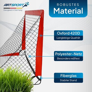 ArtSport Ворота для футболу Pop-up Goal Master - комплект 2 шт. з аксесуарами - складні та готові до гри - 2 футбольні ворота для дому та саду - дитячий футбол, ворота (червоний)