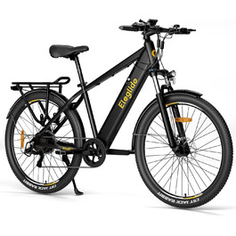 Електровелосипед Eleglide T1 27.5'' для міста та трекінгу, акумулятор 13Ah, запас ходу 100 км, мотор 250 Вт, 7 швидкостей Shimano, для жінок і чоловіків, подвійні дискові гальма