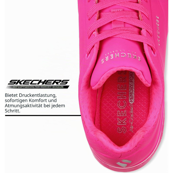 Жіночі кросівки Skechers UNO 73667 NORG Hot Pink — рожеві, матеріал Durabuck, розмір 38 EU