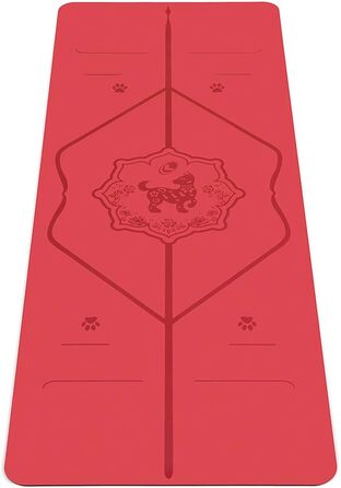 Йога-мат Liforme Zodiac Dog Red, екологічний, антиковзкий, з унікальною системою вирівнювання, біорозкладний