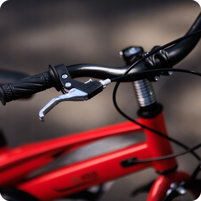 Дитячий велосипед 16 дюймів із бічними колесами, червоний