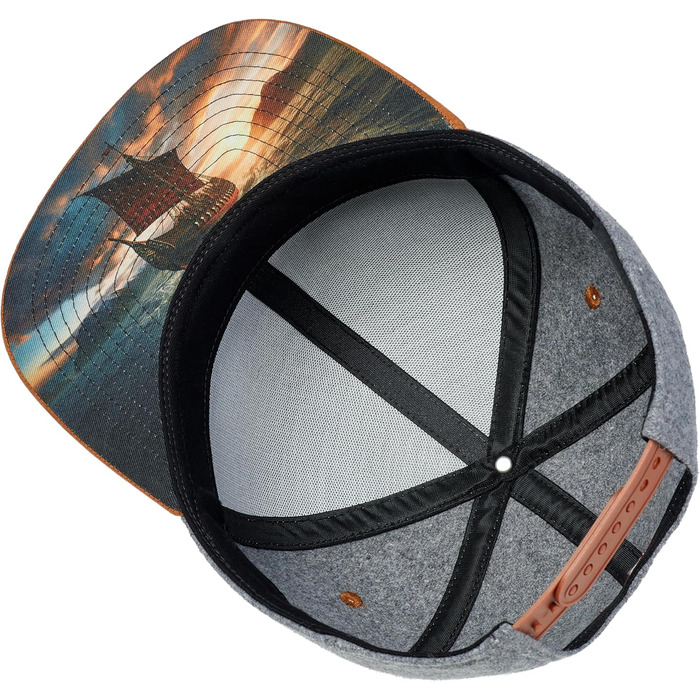 Кепка-снапбек Cadency унісекс з прямим козирком, регульована бейсболка Viking (сіра, один розмір)