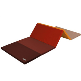 ALPIDEX Складаний м'який мат для гімнастики 185x78x3,2 см, спортивний мат для дому, для дітей і дорослих, червоний