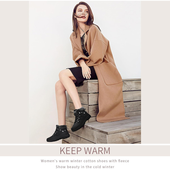 Черевики зимові жіночі ASHION, теплий підклад, водонепроникні, для хайкінгу та трекінгу, чорно-білі (41 EU, A сірий чорний)