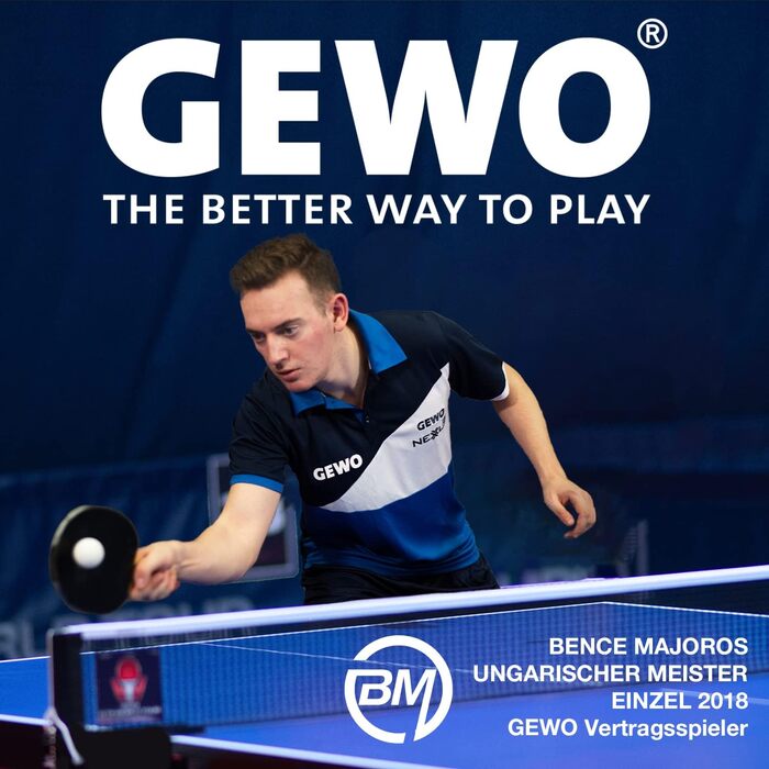 GEWO CS Energy Power – професійна ракетка для настільного тенісу, ITTF, контрольне покриття, висока обертальність, 1,8 мм, червоно-чорна, конкавна ручка