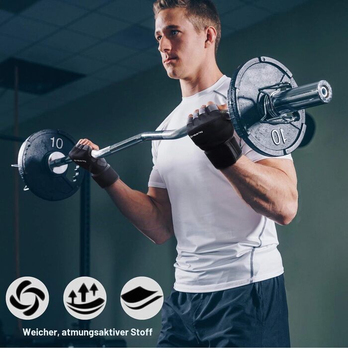 Рукавички для фітнесу Grebarley XL (довгі) для тренувань: силові, бодібілдинг, кросфіт