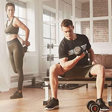 Гантельна лава GORILLA SPORTS® з регулюванням висоти, для дому, до 200 кг, біла