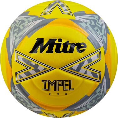 М'яч для футболу Mitre Impel Evo, білий (розмір 4, флуоресцентно-жовтий)