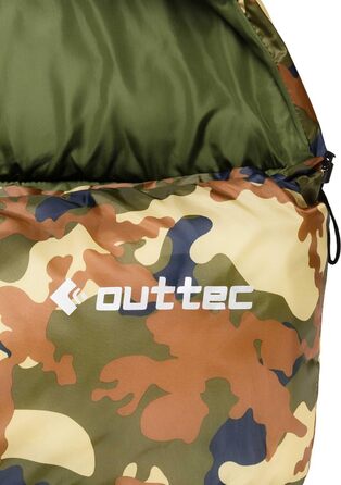 Спальний мішок Outtec з капюшоном, мумієподібний, ультралегкий, компактний, для кемпінгу, для дітей та дорослих, Outdoor, ковдровий (з візерунком)
