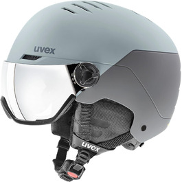 Гірськолижний шолом uvex Wanted Visor з візором, матовий, колір Navy Glacier-Rhino, розмір 58-62 см