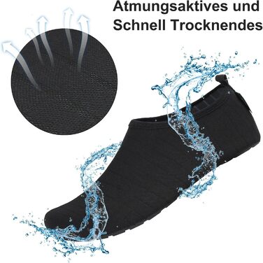 Шкарпетки для плавання SAGUARO Unisex, аквашузи чоловічі та жіночі, розмір 36-47 (44/45 EU), темно-сині