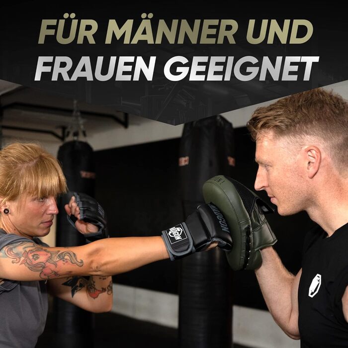 MADGON Боксерські рукавички-лапи для ударів, 1 пара, чорно-білі, для боксу, MMA, кікбоксингу, Taekwondo