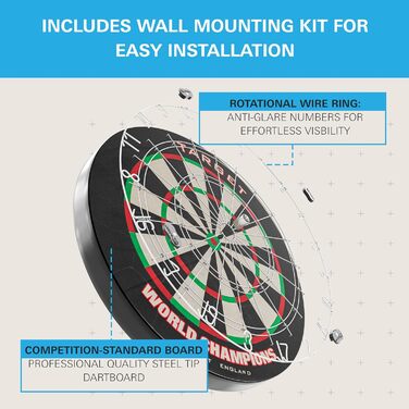Професійна дротяна дартс-дошка Target Darts World Champions, турнірний розмір, для змагань