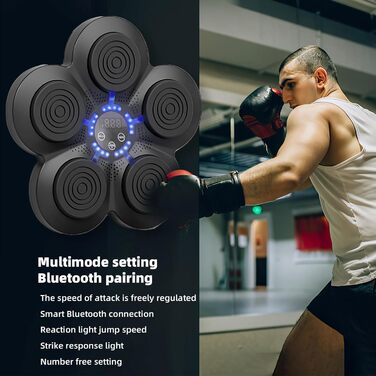 Розумна музична електронна боксерська машина з підсвіткою та Bluetooth-сенсором – музична бокс-машина для дорослих і дітей, тренажер для зняття стресу
