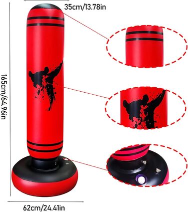 Дитячий боксерський мішок для ударів, 168 см, надувний, для карате, кікбоксингу, Taekwondo, MMA, подарунок для хлопчиків та дівчаток