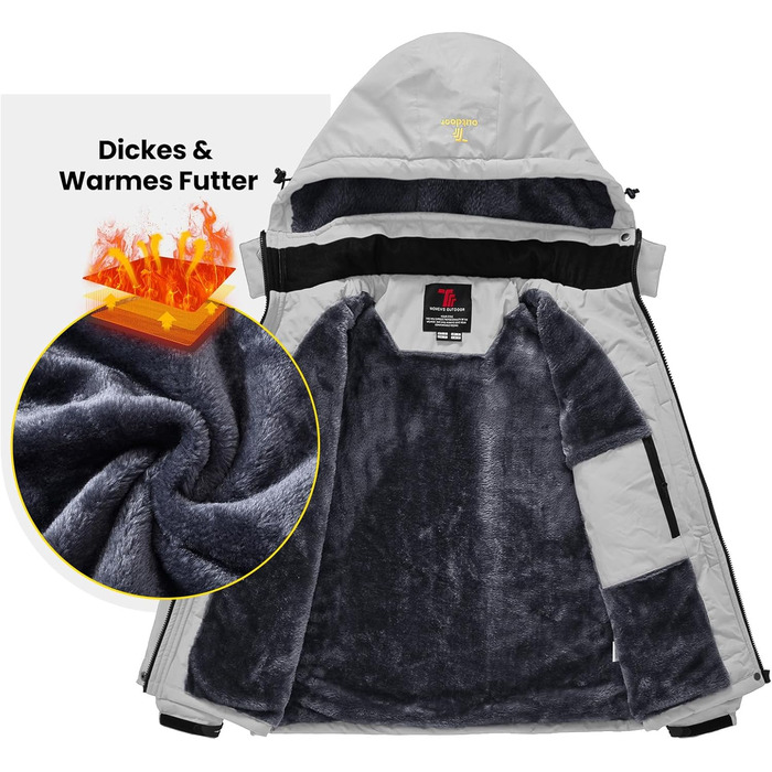 Жіноча куртка: флісова, зимова, водонепроникна, дихаюча, тепла, вітрозахисна, софтшел з капюшоном, для активного відпочинку (S, світло-сіра)