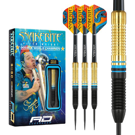 Дротики Red Dragon Peter Wright Snakebite латунні з сталевим вістрям, сині
