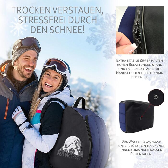 Чохол для лижних черевиків BambiniWelt Rafael K. - місткий, водонепроникний, з ручками та плечовими ременями, чорно-бордовий