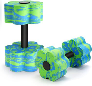 Набір аква-гантелей для плавання, 2 шт. Зелені аква-гантелі для фітнесу у воді, для занять у басейні, для схуднення