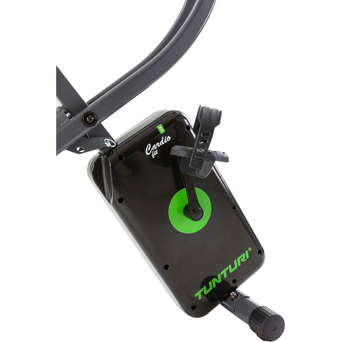 Складаний велотренажер Tunturi Cardio Fit B20 X Bike з LCD-дисплеєм і тримачем для планшета, чорний – домашній фітнес-велосипед