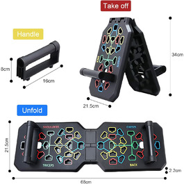 Flintronic Тренажер для віджимань 12 в 1: Розкладний, портативний, для всього тіла. Fitness Board для ефективних віджимань