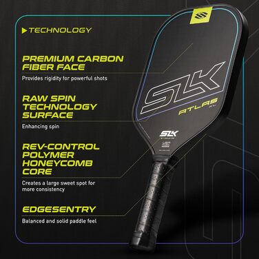 Pickleball-Paddel Selkirk Atlas 2025: Вуглецеве волокно, синій колір, XL форма | Pickleball-Paddel