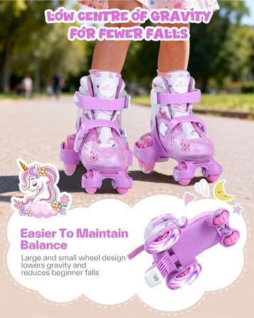 Ролики для дітей регульовані, рожеві, 24-31 розмір, для дівчаток, для занять в приміщенні та на вулиці, S(EU 28-31)