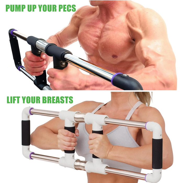 GoFitness Силовий тренажер Push Down Bar для грудних м’язів, рук, плечей, спини та преса, 50 кг, для дому, чорний — екпандер для чоловіків