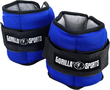 Обважнювачі GORILLA SPORTS для рук і ніг, регульовані, неопреноі, 2 шт, 0,45–2,25 кг, сині