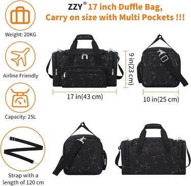Спортивна сумка ZZY 25 л, мрамор, тренувальна, дорожня