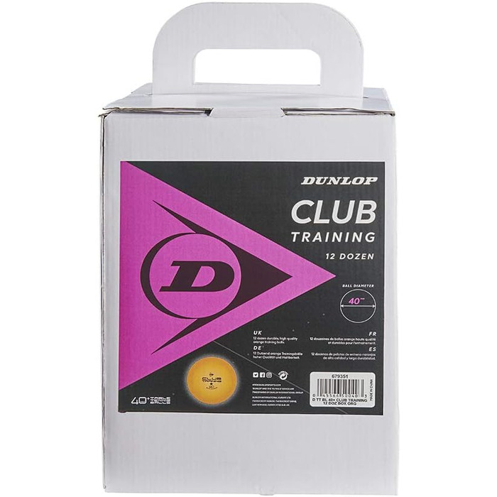 Dunlop Club Training 144 тенісних м'ячів для настільного тенісу, оранжеві, для тренувань, набір для початківців і досвідчених гравців