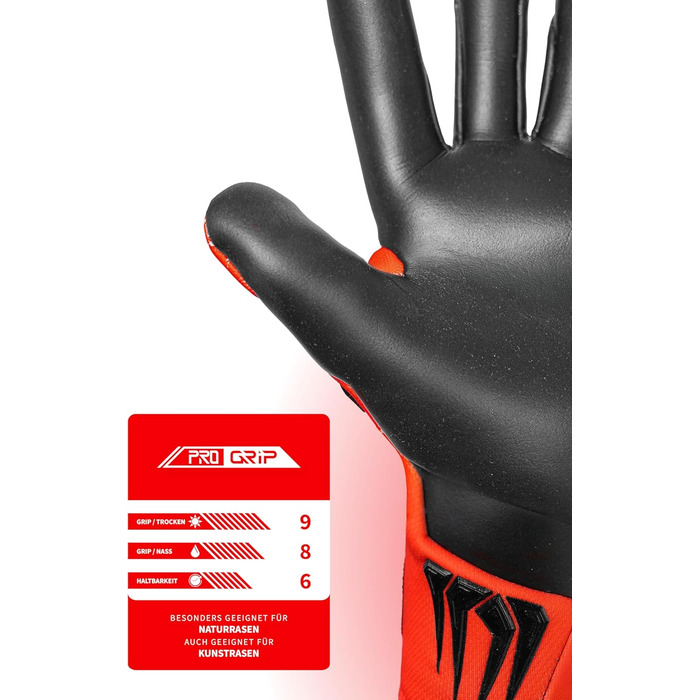 Воротарські рукавиці Reusch Profi Raptor Pro червоно-чорні, розмір 7-11 | професійний хват, 4мм піна, для тренувань та ігор на траві та штучних покриттях