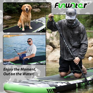 Надувний SUP Борд FunWater 10' Tarnserie: Комплект для веслування, з насосом, веслом та аксесуарами. Підходить для початківців та сімей