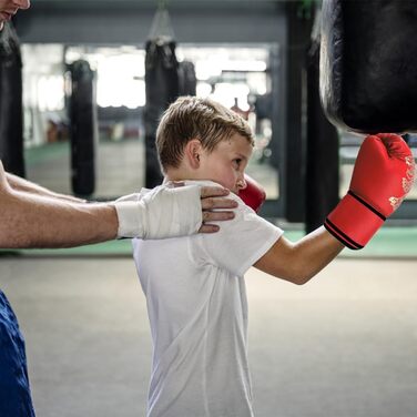 Дитячі боксерські рукавички для тренувань та спарингу, 6 oz, червоні