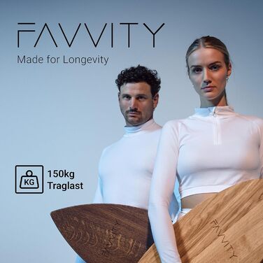 Балансборд з дуба FAVVITY® Core Walnuss: тренажер для рівноваги з додатком | Зроблено в Німеччині, сертифікат FSC