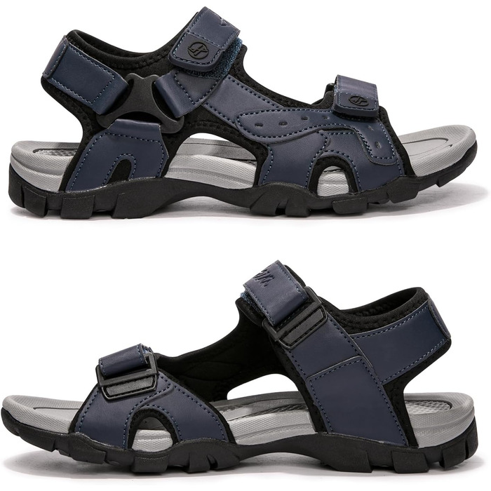 Чоловічі сандалії HEVA Leder Outdoor Sport Trekking Wander (44 EU, Nebel Blau)