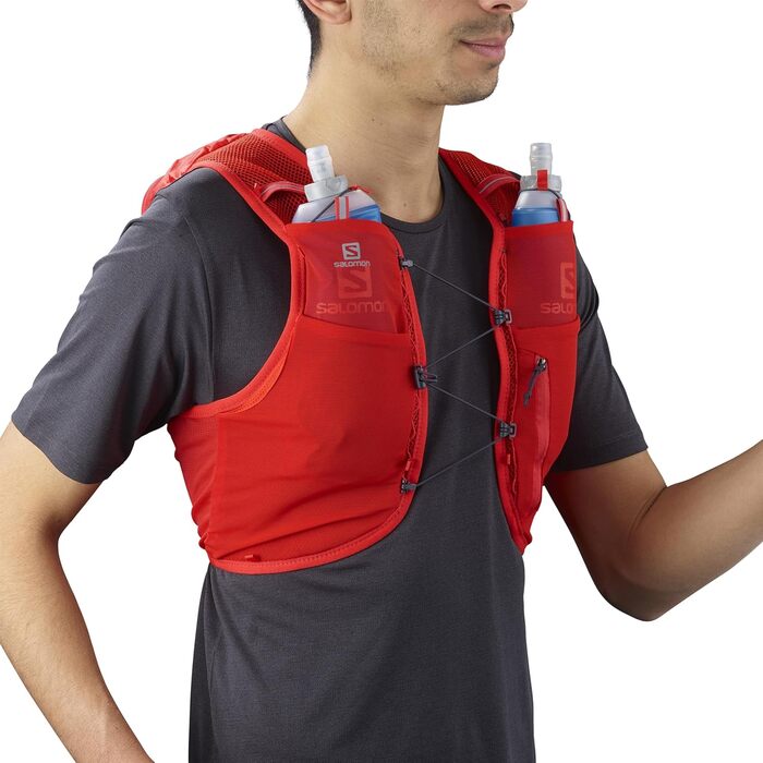Жилет гідратаційний Salomon ADV Hydra Vest 8 для бігу і трекінгу, унісекс, комфортний, стабільний, швидкий доступ до води, червоний, розмір M