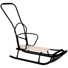 Металевий санний Oslo з спинкою, ременями безпеки, ручкою для штовхання та мішком для ніг. Ідеальний дитячий санки для дітей та дорослих. Витримує до 120 кг (O6 - без мішка для ніг)