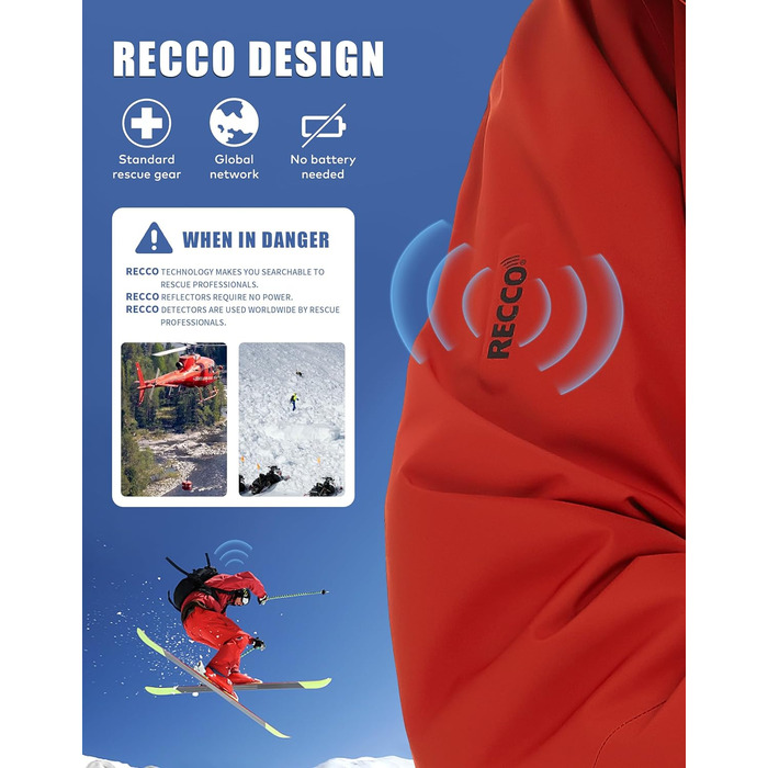 Чоловіча гірськолижна куртка Pioneer Camp з RECCO® відбивачами, водонепроникна, вітрозахисна, зимова, помаранчева (L)