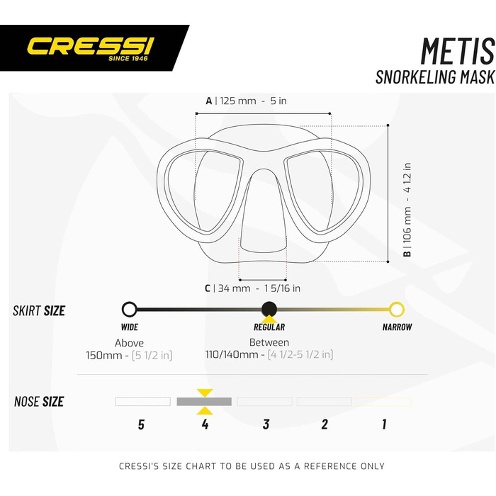 Маска для дайвінгу Cressi Metis/Action, унісекс, низький об’єм, кріплення для екшн-камери, чорна
