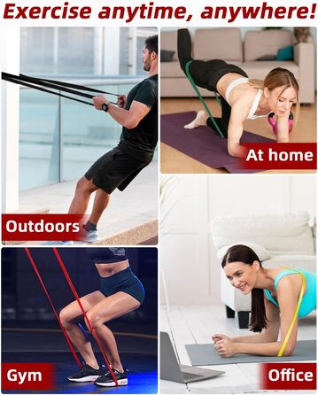 Набір еластичних стрічок FAOKZE для фітнесу, йоги, стрейчингу та силових тренувань (5 шт.)