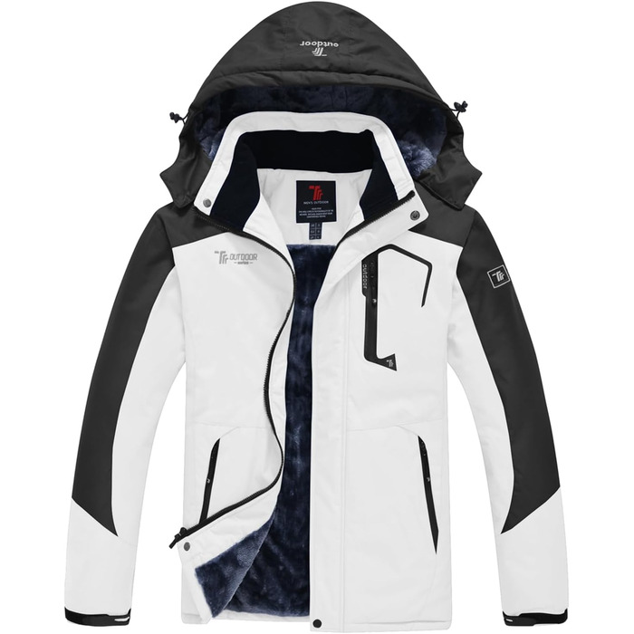 Чоловіча куртка YSENTO для сноубордингу та лижного спорту: тепла, водонепроникна, з відстібаною капюшоном (M, білий)