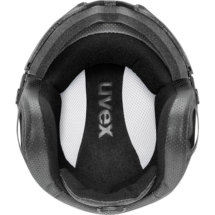 Гірськолижний шолом uvex Instinct Visor з візором, для жінок та чоловіків, регулювання розміру, біло-чорний матовий, 59-61 см