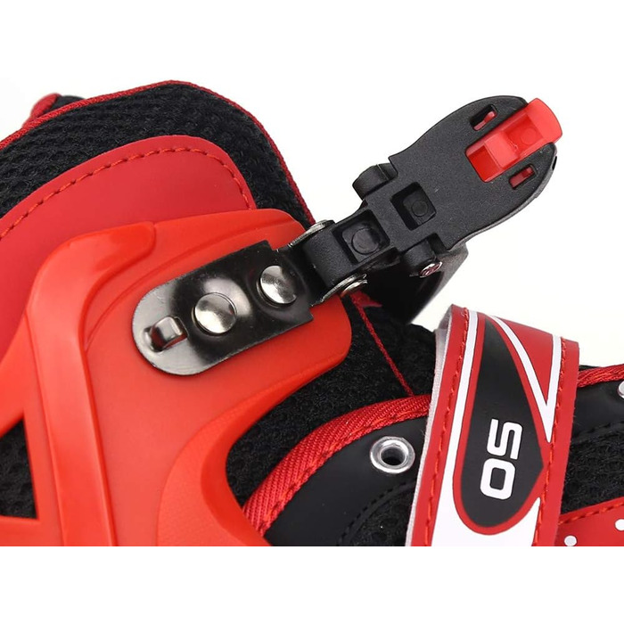 Дитячі ролики Supfine Inlineskates з регульованим розміром 31-38 (S/M) з яскравими колесами – червоні