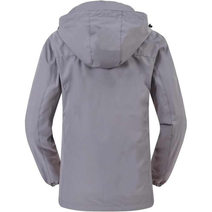 Жіноча куртка 3-в-1: вітро- та водовідштовхуюча, з флісовою підкладкою, тепла зимова куртка з капюшоном (сіра, XXL)