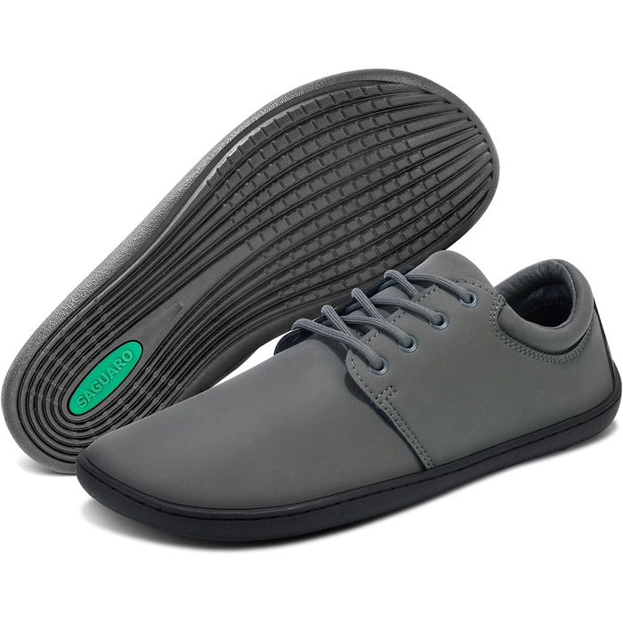 Чоловічі тапочки-мінімалісти SAGUARO Noble II, сірі, розмір 36-48. Легкі, з широкою передньою частиною та антиковзкою підошвою.