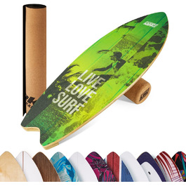 Балансборд BoarderKING Indoorboard Wave для серфінгу та скейтборду, тренажер рівноваги для нейром’язового тренування, з захисним килимком