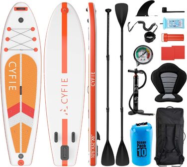 Надувна SUP-дошка CYFIE 320x81x15 см, комплект аксесуарів, сидіння для каяка, для дітей і дорослих, максимальне навантаження 150 кг