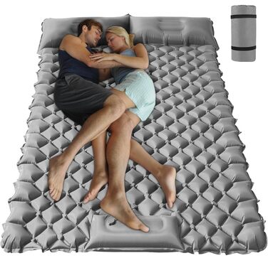 Каремат для кемпінгу та відпочинку на природі: самонадувний килимок, ультралегкий, з подушкою та насосом для накачування. Ідеально для походів, намету, пляжу.